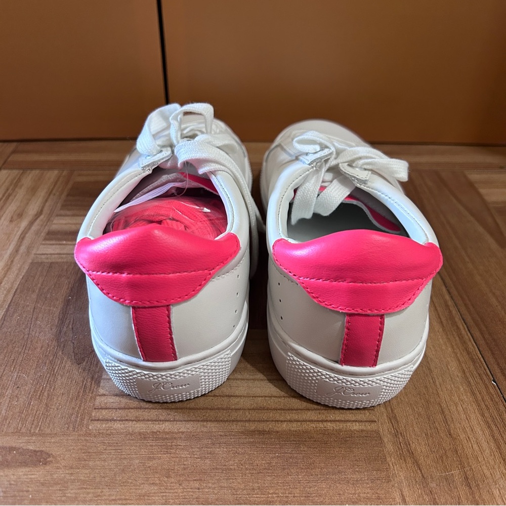 J.Crew Saturday Leather Sneakers - White/Pink Size 6W BRAND NEW - Picture 4 of 6
